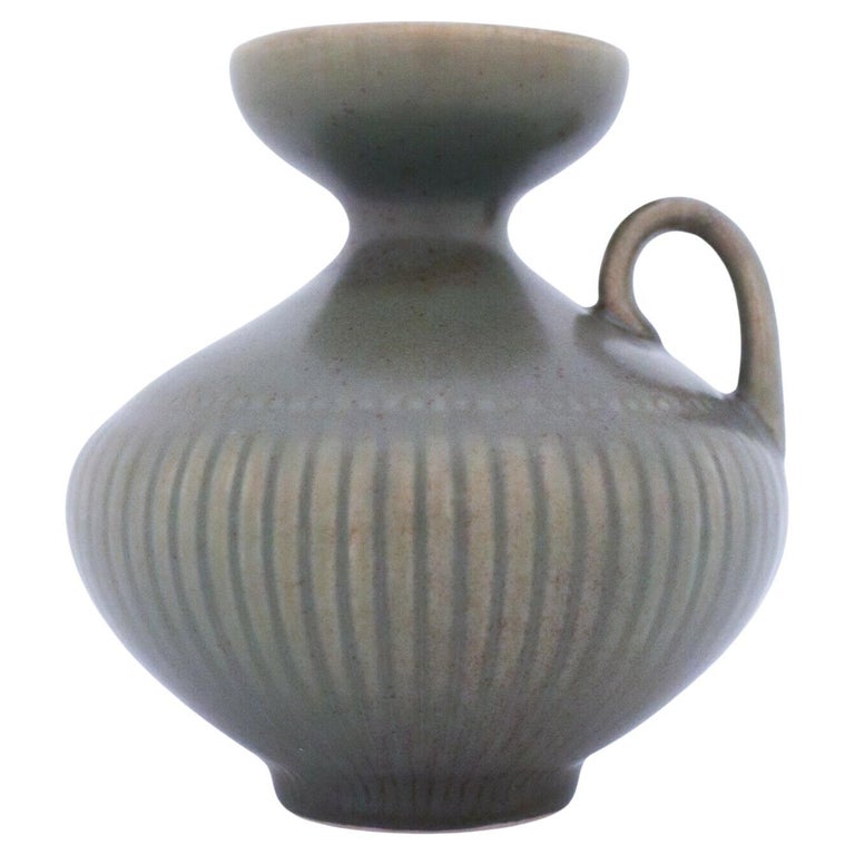 Gray Vase "Collier", Gunnar Nylund, Rörstrand, 1950s - Mid century Vintage  For Sale