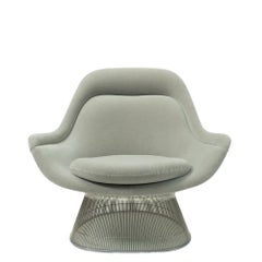 Loungesessel aus grauem Samt von Warren Platner für Knoll International