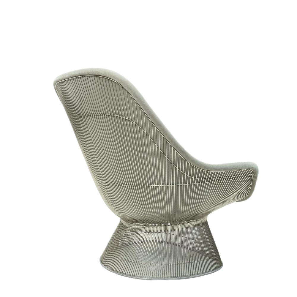 Mid-Century Modern Gray Velvet Lounge Chair by Warren Platner for Knoll International For Sale