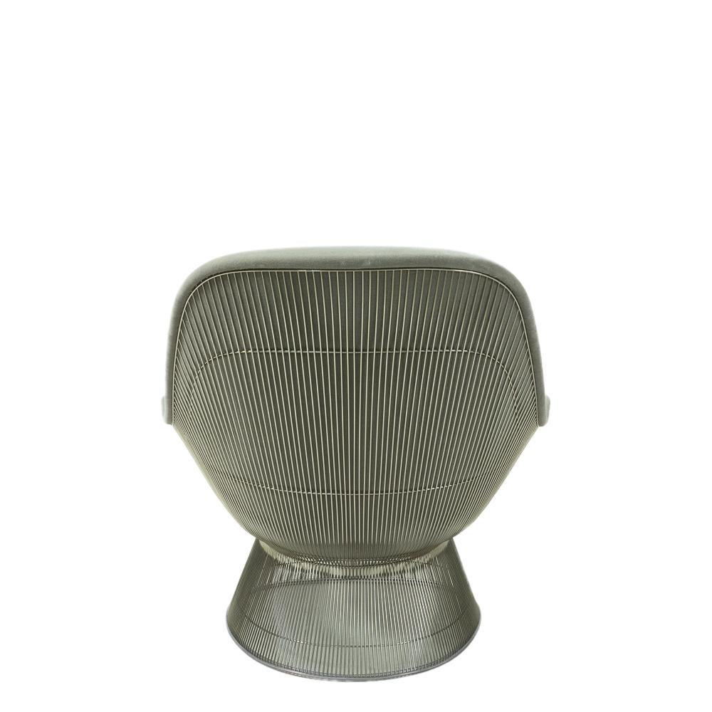 American Gray Velvet Lounge Chair by Warren Platner for Knoll International For Sale