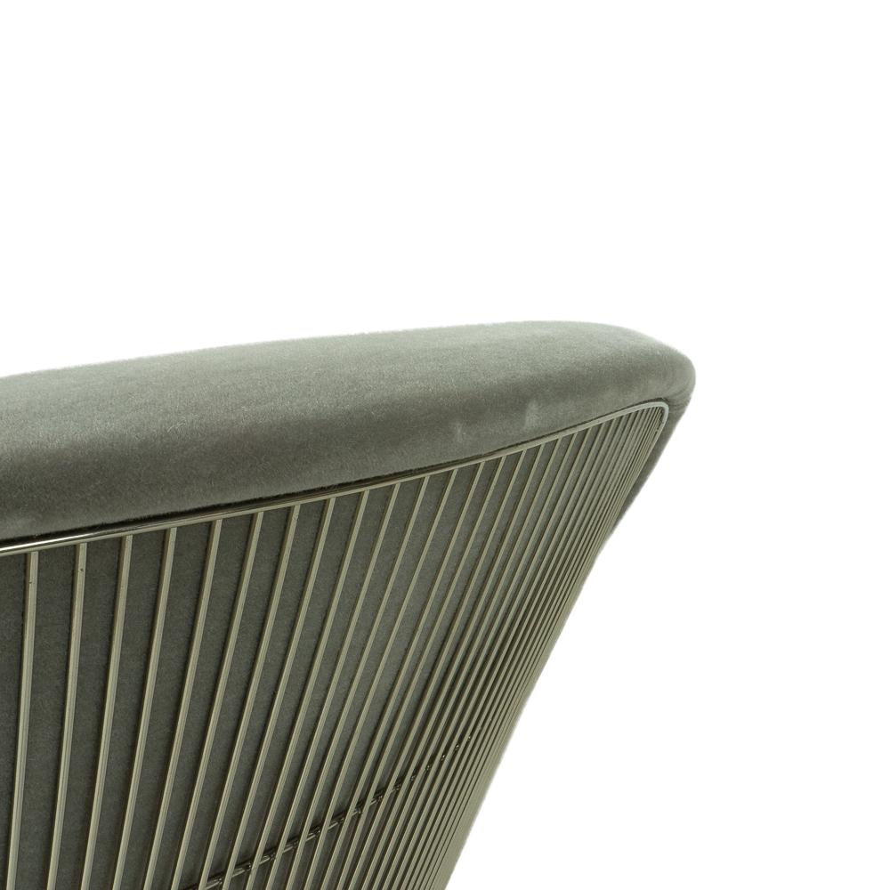 Gray Velvet Lounge Chair by Warren Platner for Knoll International In Good Condition For Sale In Renens, CH