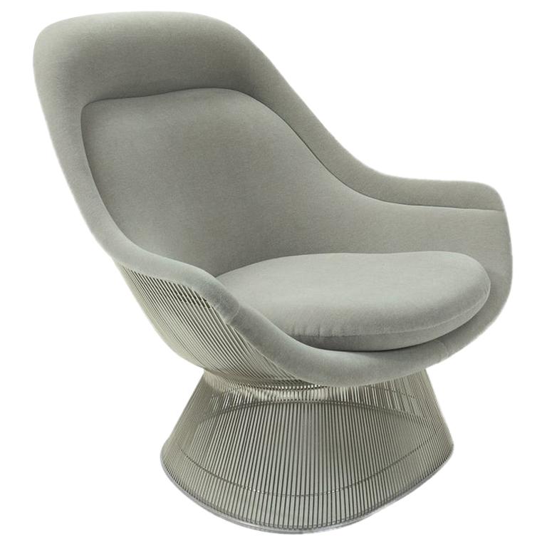 Gray Velvet Lounge Chair by Warren Platner for Knoll International