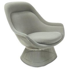 Fauteuil de salon en velours gris de Warren Platner pour Knoll International