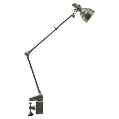 Gray Vintage French Industrial Machinist Lamp by Brevete Lumina