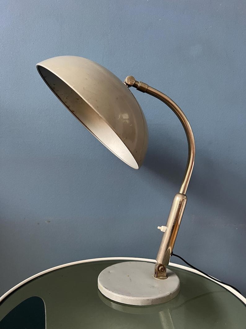 Lámpara de sobremesa Hala Busquet/Hala 144 gris vintage de Herman Busquet, años 70 Bauhaus en venta