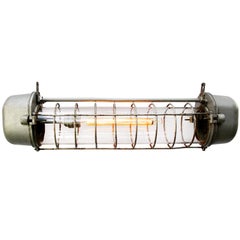 Gray Vintage Industrial Cast Aluminum Clear Glass Pendant Light