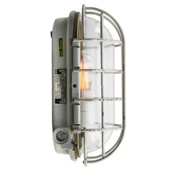 Gray Vintage Industrial Cast Aluminum Clear Glass Wall Ceiling Lamp Sconces