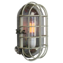 Gray Vintage Industrial Cast Aluminum Clear Glass Wall Ceiling Lamp Sconces