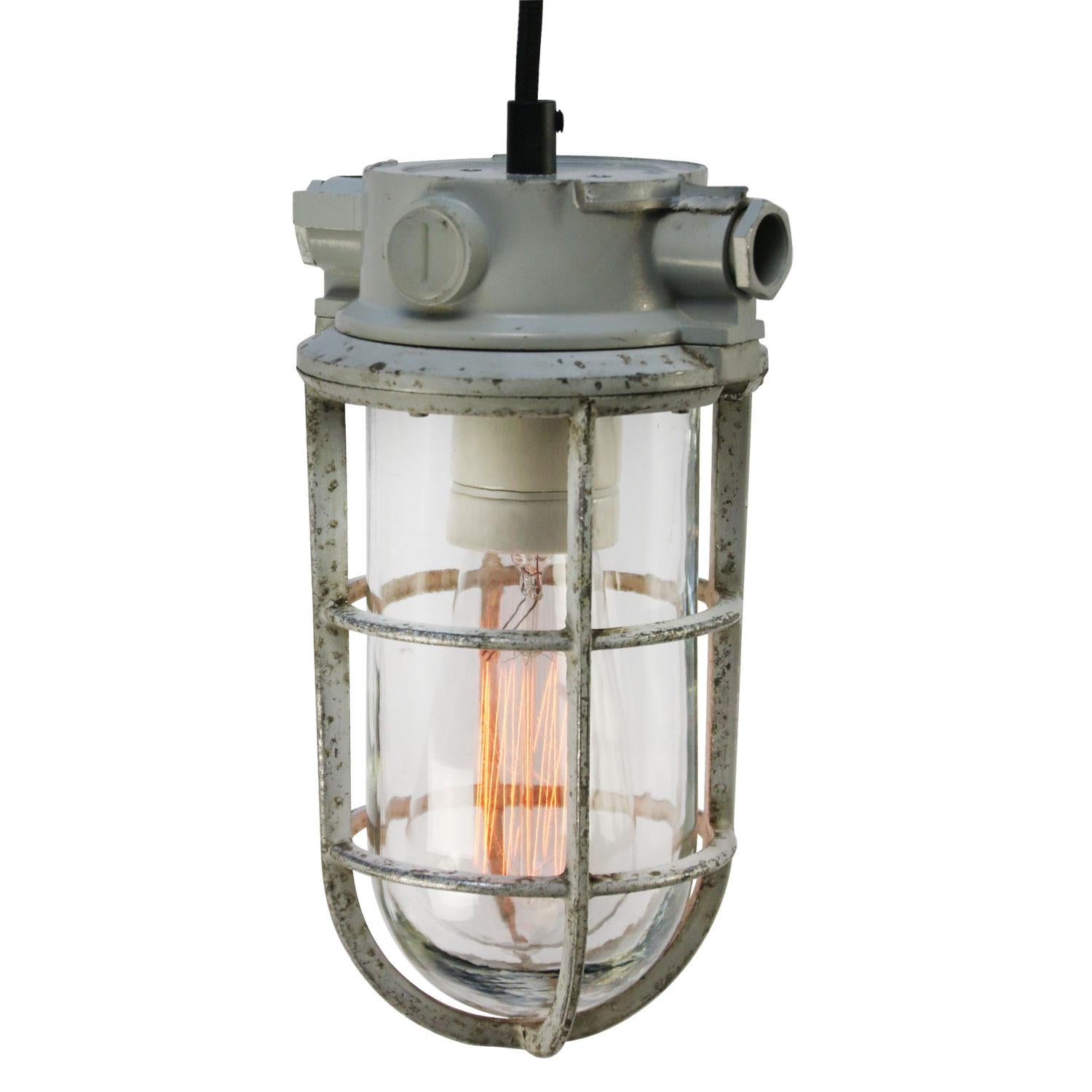 Dutch Gray Vintage Industrial Clear Glass Pendant Lights