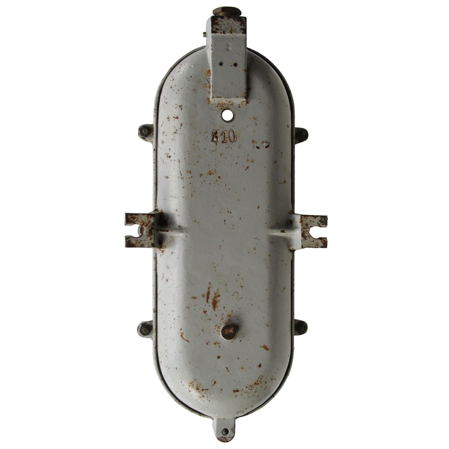 20th Century Gray Vintage Industrial Clear Glass Wall Lamps Sconces by Industria Rotterdam For Sale