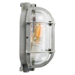 Gray Vintage Industrial Clear Glass Wall Lamps Sconces by Industria Rotterdam