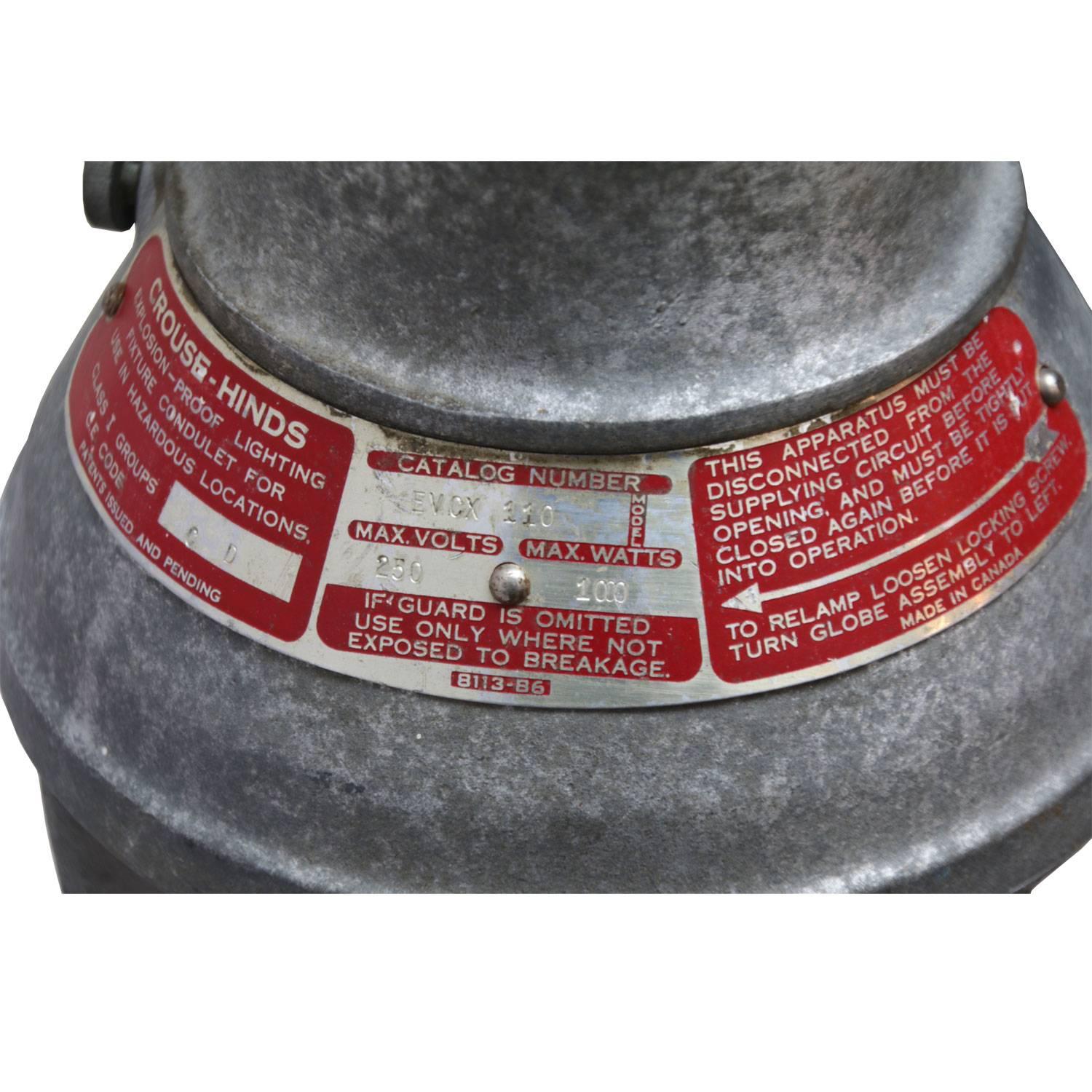 vintage crouse hinds explosion proof lighting