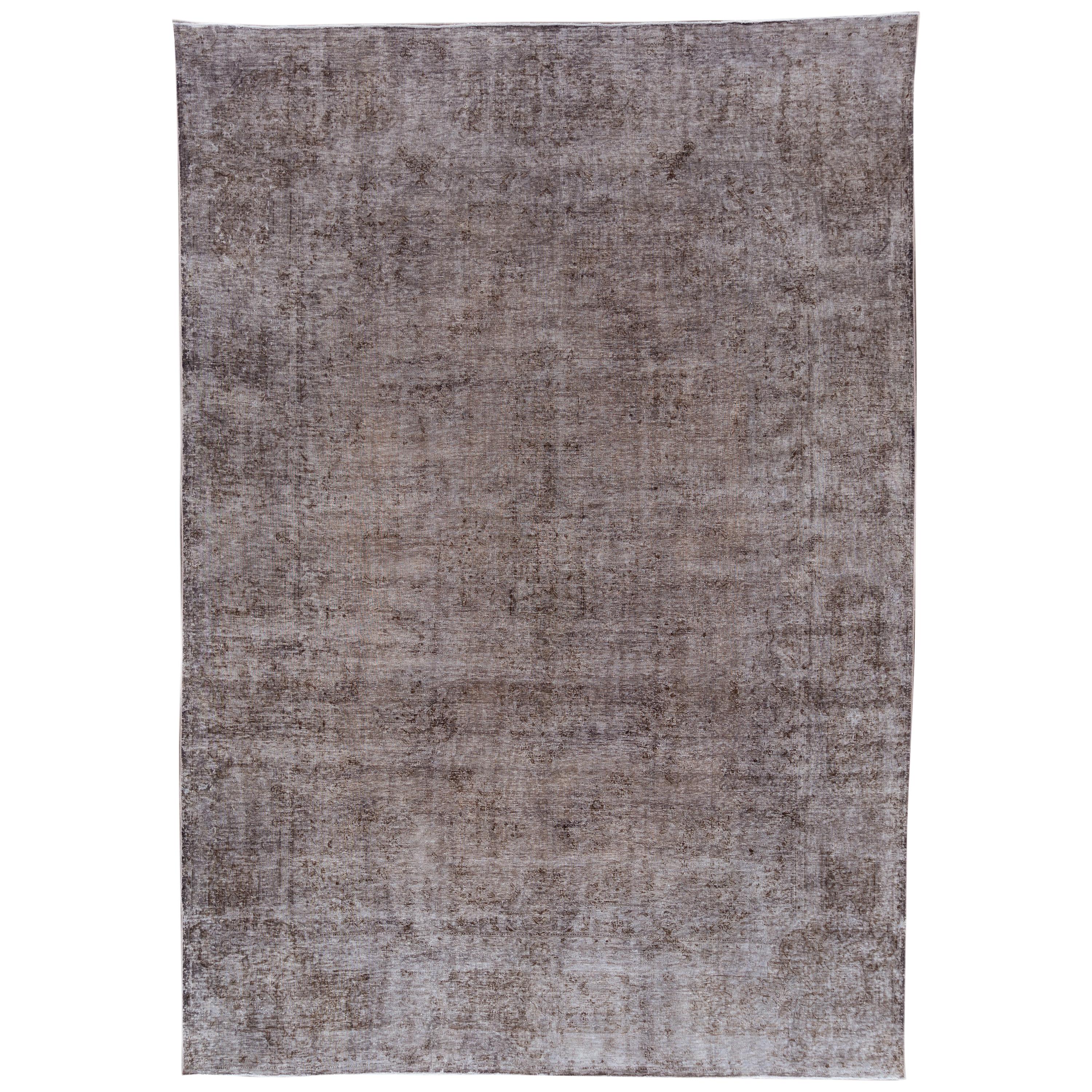 Vintage Overdyed Gray Rug For Sale at 1stDibs