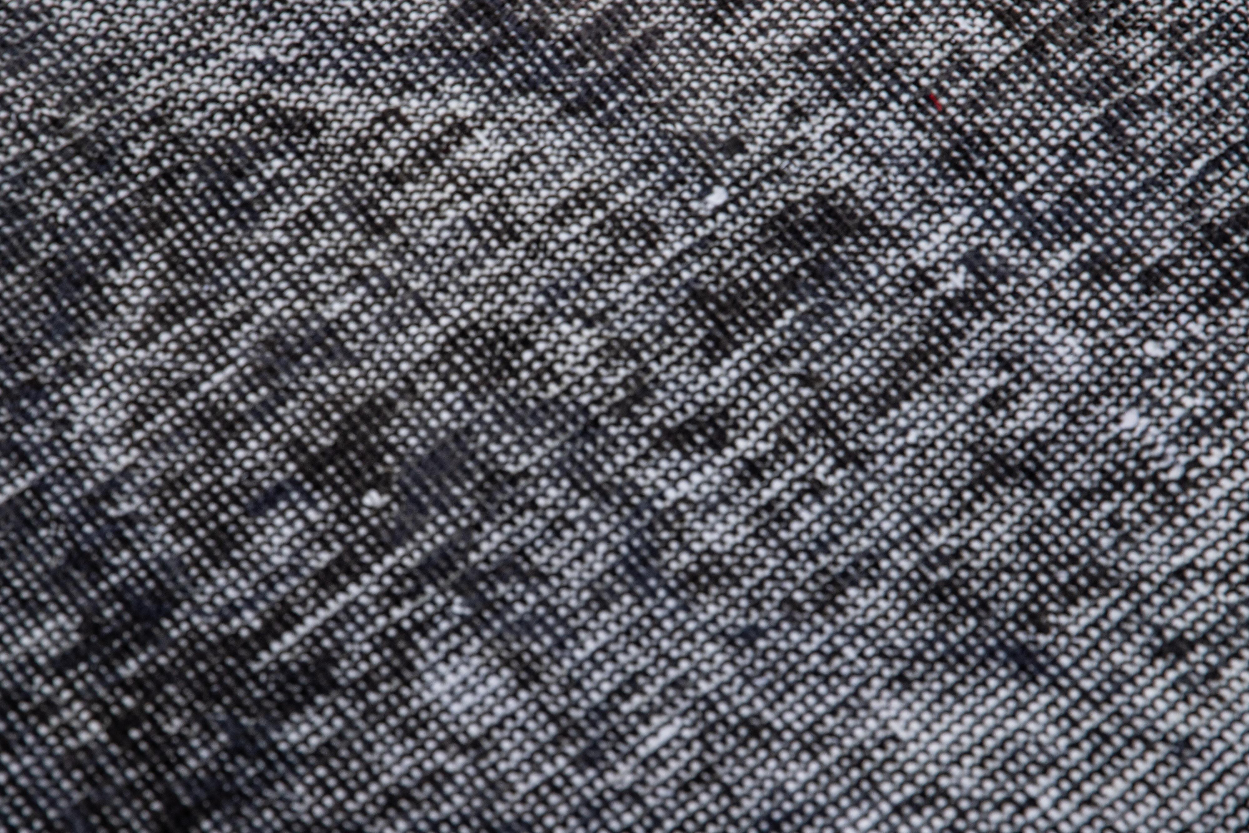 Gray Vintage Overdyed Handmade Wool Runner For Sale 3