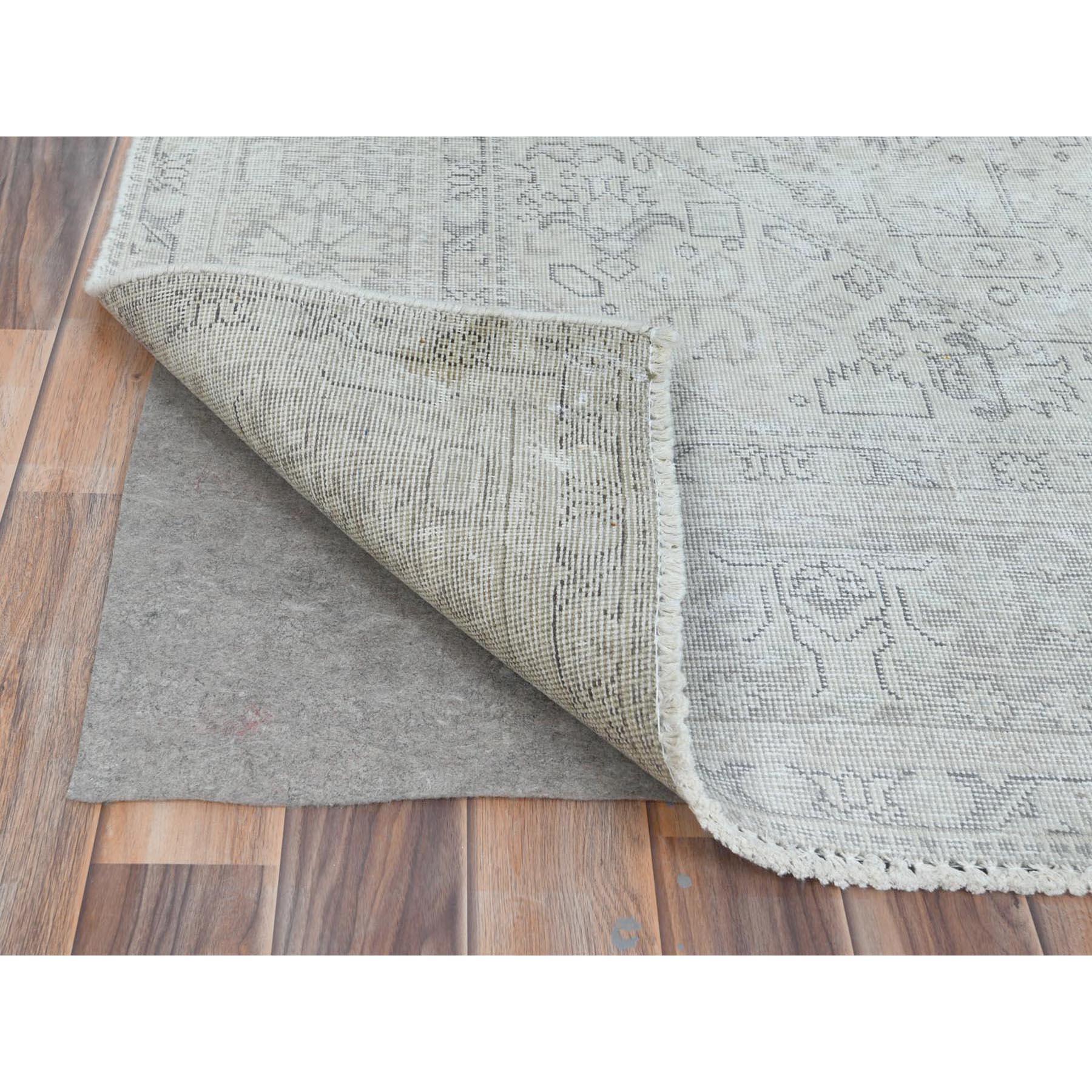 Mid-20th Century Grey Vintage Persian Tabriz Hand Knotted Worn Wool Distressed Shabby Chic Rug For Sale