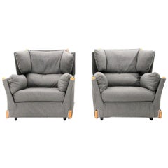 Gray ‘Viola D’amore’ Armchairs by Piero De Martini for Cassina, 1970s, Set of 2