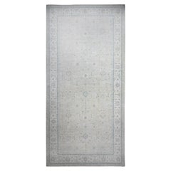 Gray Washed Out Mahal Design Hand Knotted Wool Oversized Oriental Rug 10'x20'8"