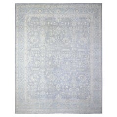 Gray Washed Out Peshawar Hand Knotted Wool Oversized Oriental Rug 11'9" x 14'4"
