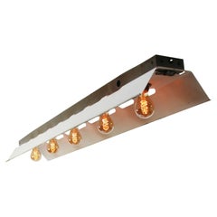 Graue weiße Metall 5 Glühbirnen Vintage Industrial Pendelleuchten von Philips