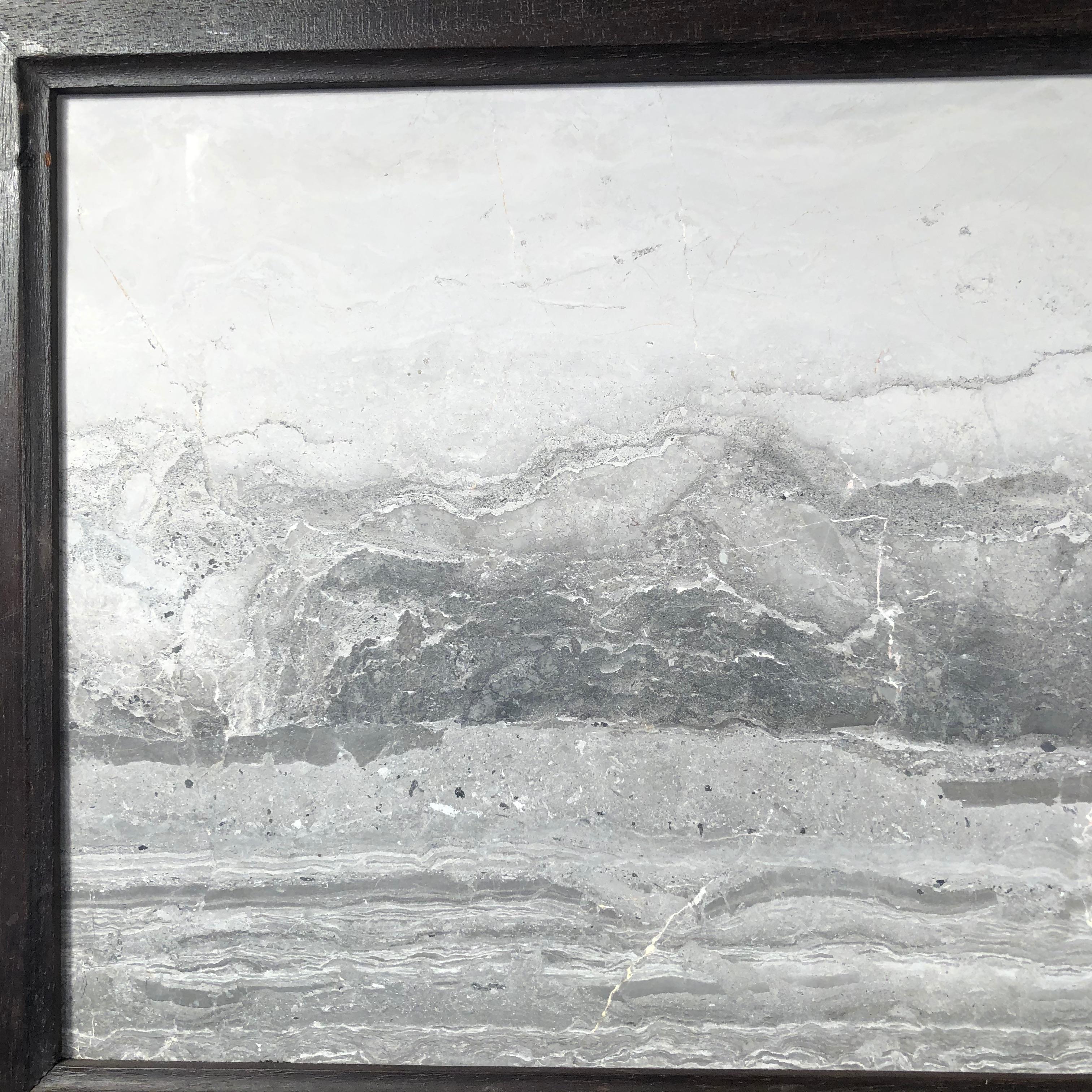 Sculpté à la main Paysage gris et blanc 