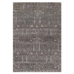 Alfombra anudada a mano de lana y seda con diseño de sauce y ciprés gris 9'9" x 14'2".