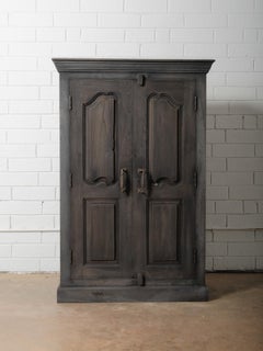 Gray Wooden Double-Door Cabinet