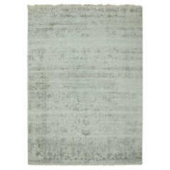 Tapis persan erased Heriz, noué à la main, gris et gris 9'10" x 14'3"