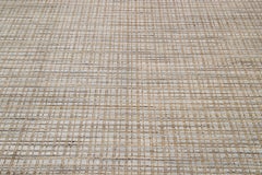 Gray Wool & Silk Modern Handmade Rug with Geometric Design