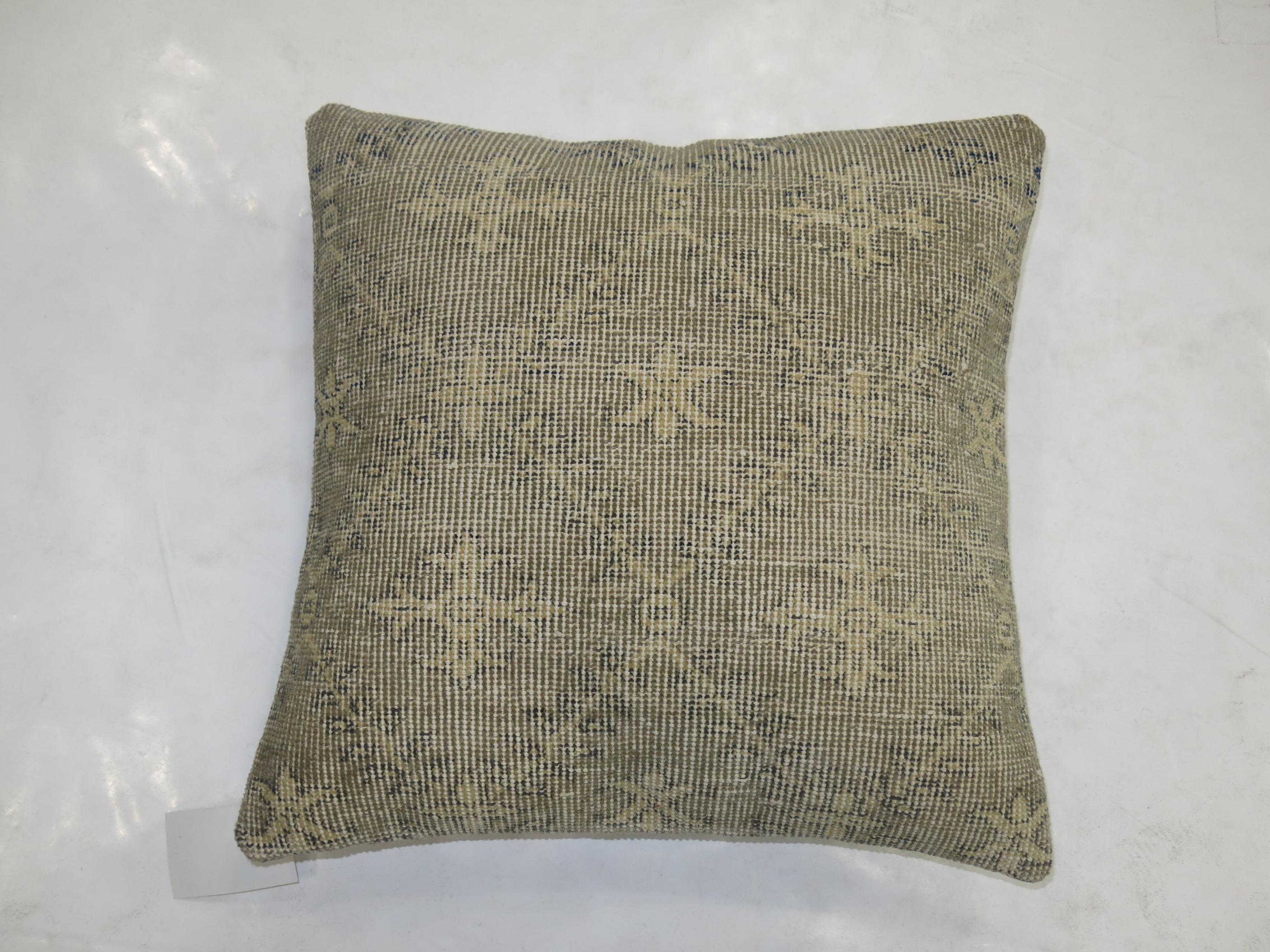 Minimalist Gray Turkish Rug Pillow