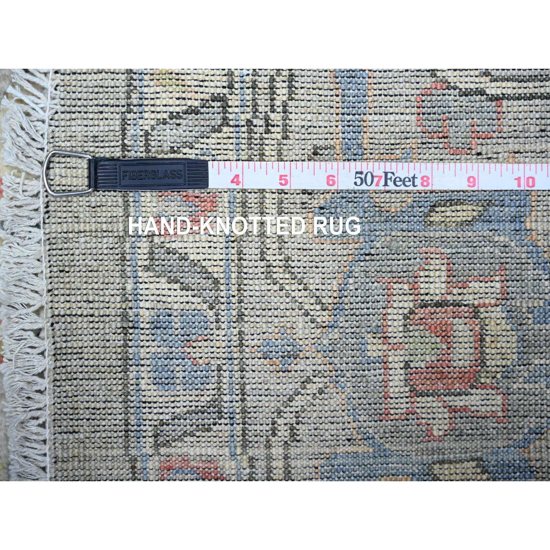 Grigio Ziegler Mahal Tappeto orientale rotondo in pura lana annodato a mano 8'0