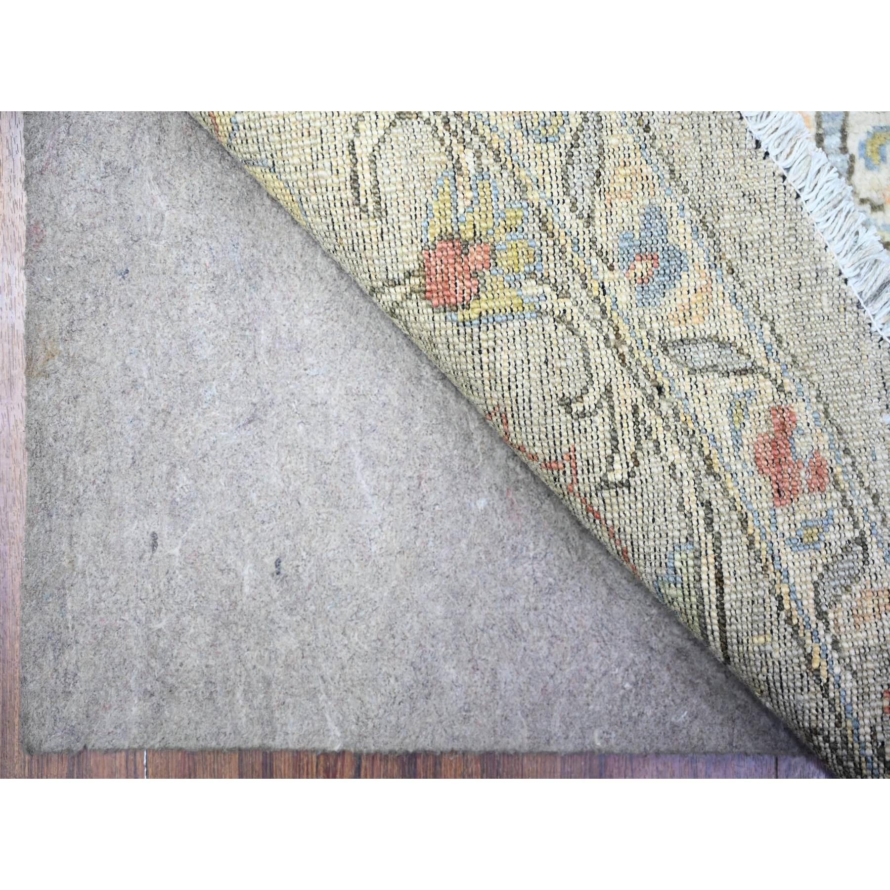 Afghano Grigio Ziegler Mahal Tappeto orientale rotondo in pura lana annodato a mano 8'0