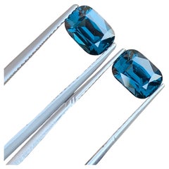 Grayish Blue Spinel Pair 3.75 Ct Cushion Cut Natural Loose Gemstones — Earrings