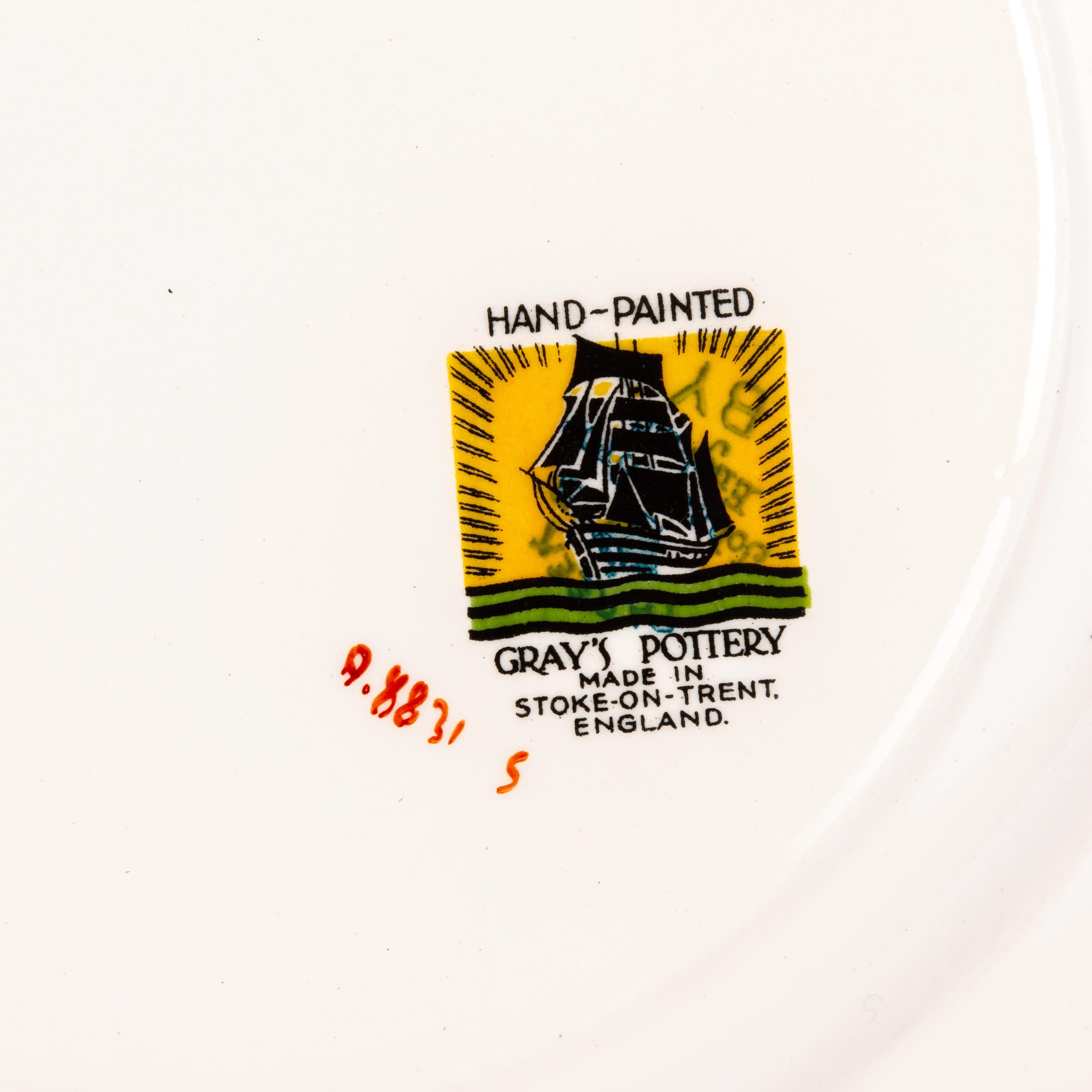 Porcelain Gray's Pottery Nautical Maritime Sunderland Style Plate American Sea Ship