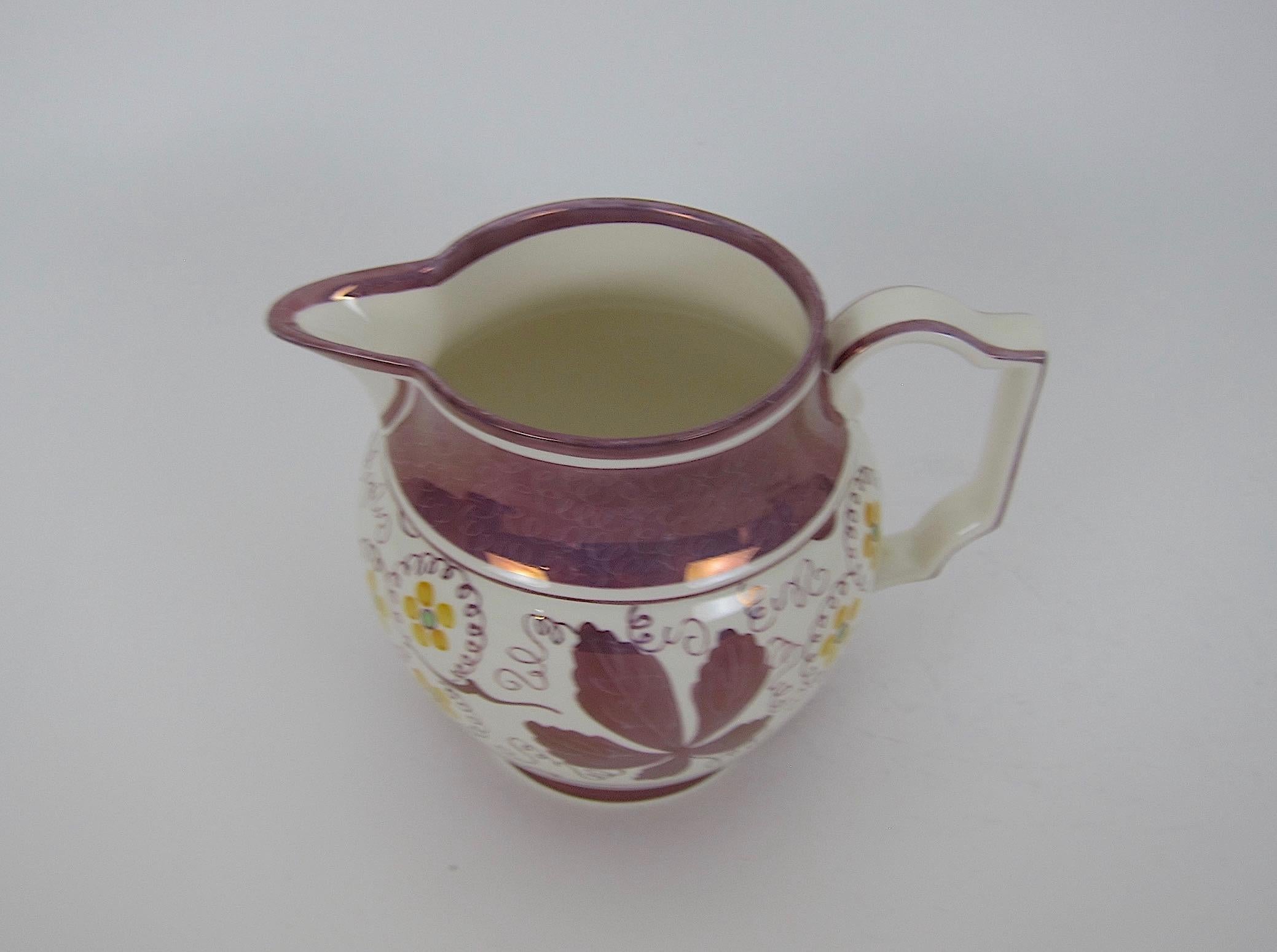 Victorian Gray's Pottery Stoke-on-Trent Hand Painted Lusterware Pitcher