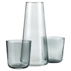 Grayscale - Elegant Shades of Gray Glass and Carafe Set by OJEAM STUDIO 