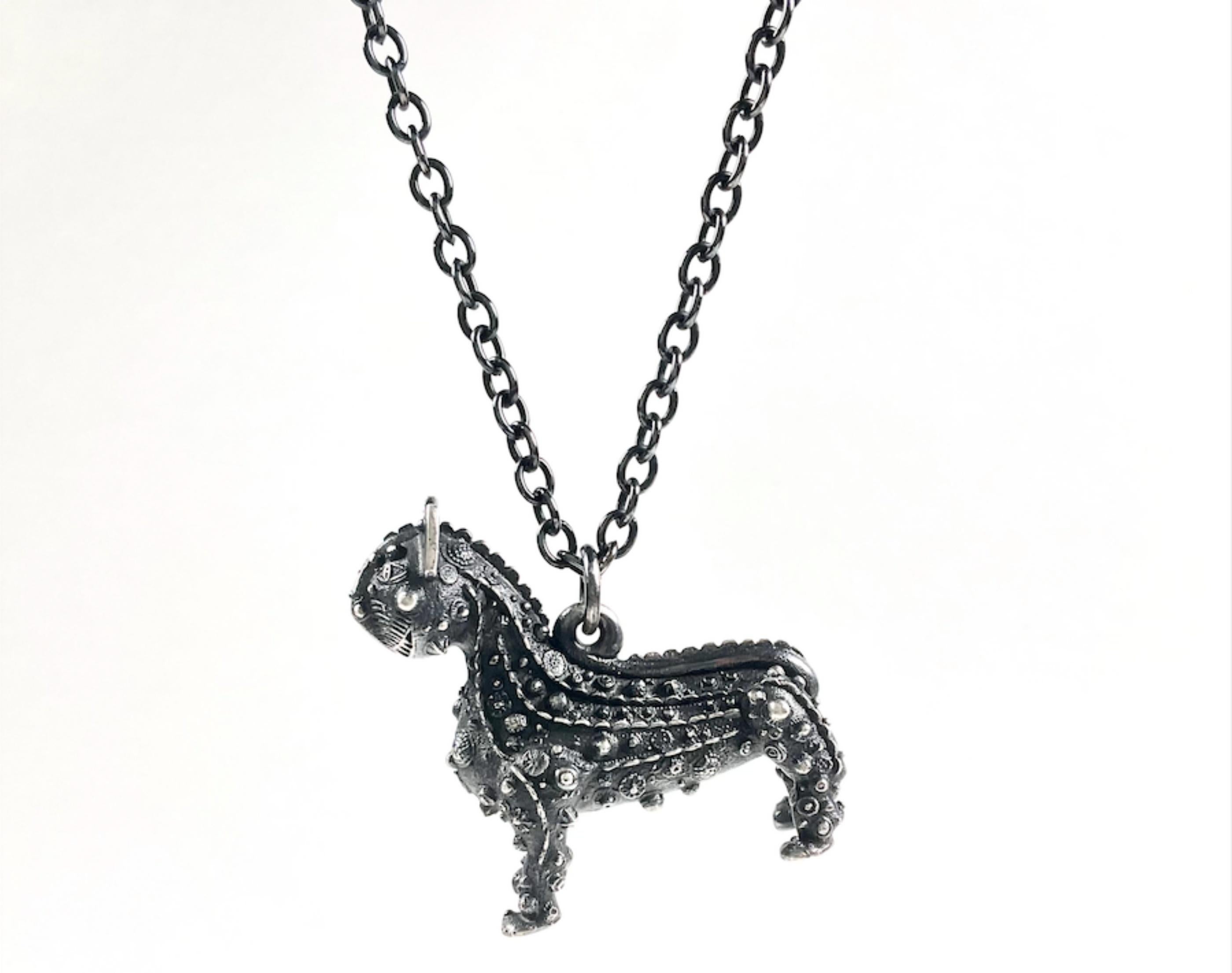 Chris Whitty's Cat Limited Edition silver Pendant (Necklace) - Contemporary Art by Grayson Perry