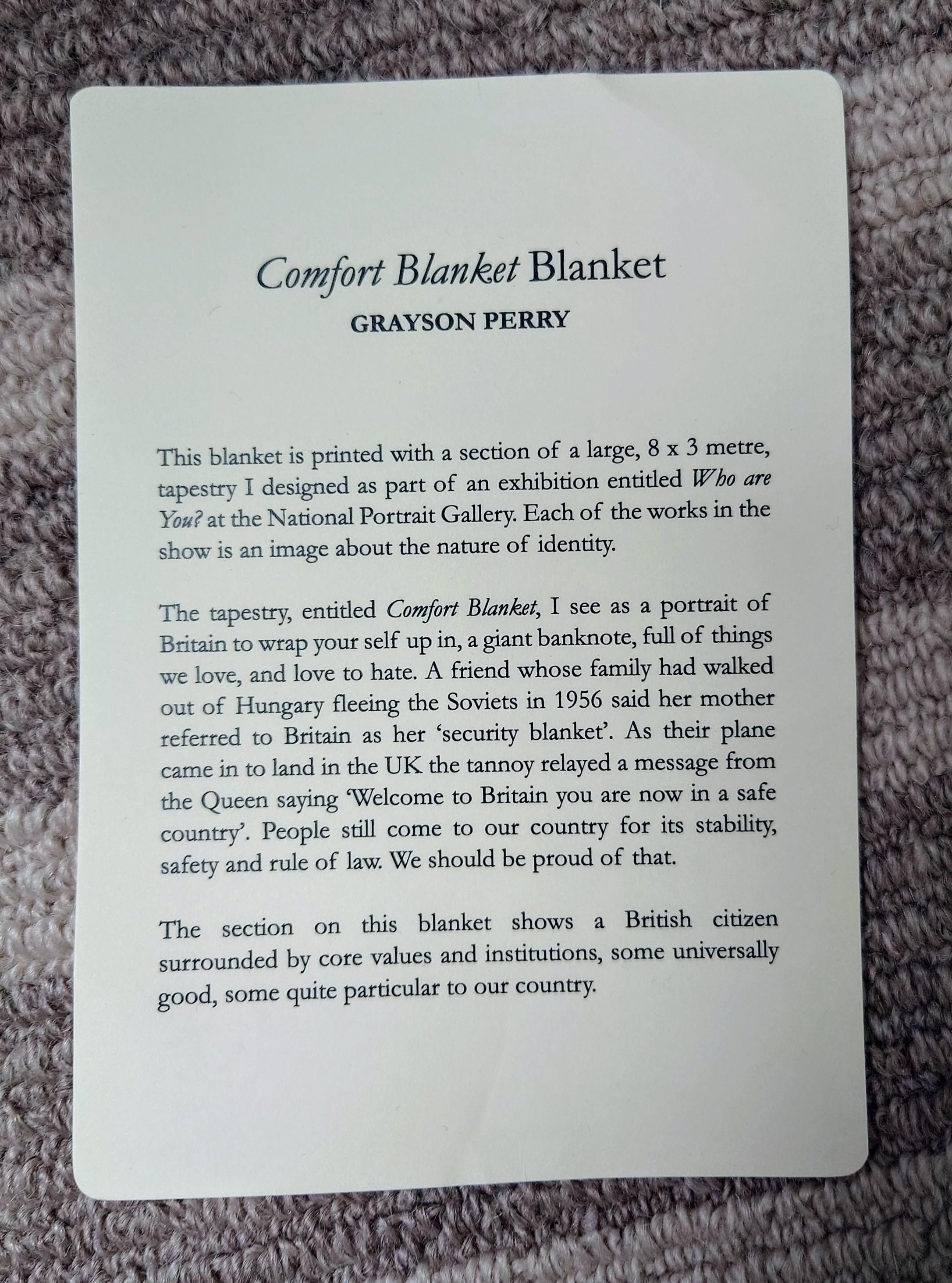 Comfort Blanket -- Blanket, Human figure, Text Art by Grayson Perry 2014-2023 For Sale 2