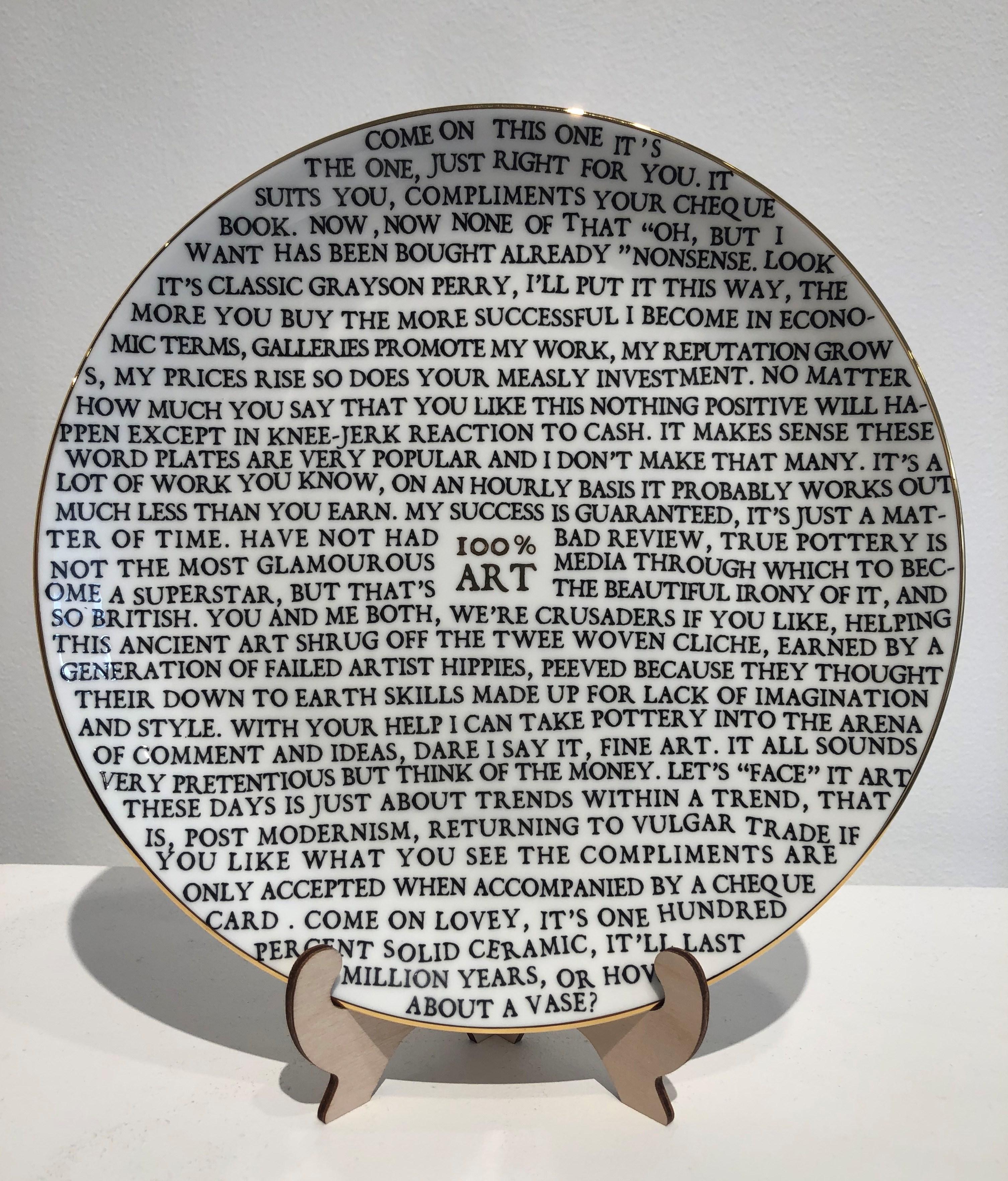 100% Art Plate - Sculpture by Grayson Perry