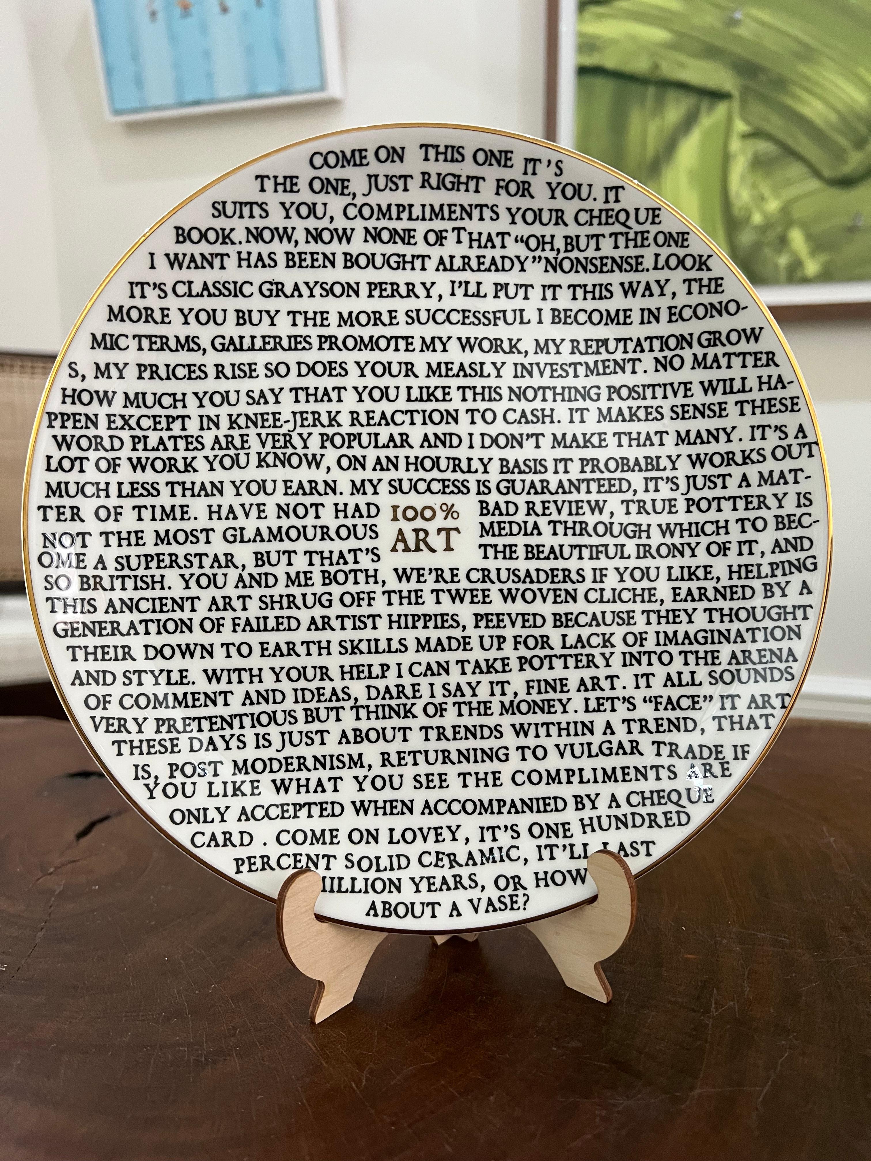 Grayson Perry - Plaque 100% Art