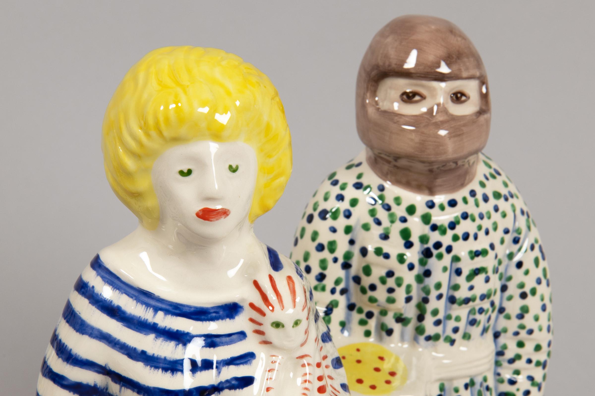 Grayson Perry, Home Worker & Key Worker Staffordshire Figures - Oeuvre d'art en céramique en vente 2