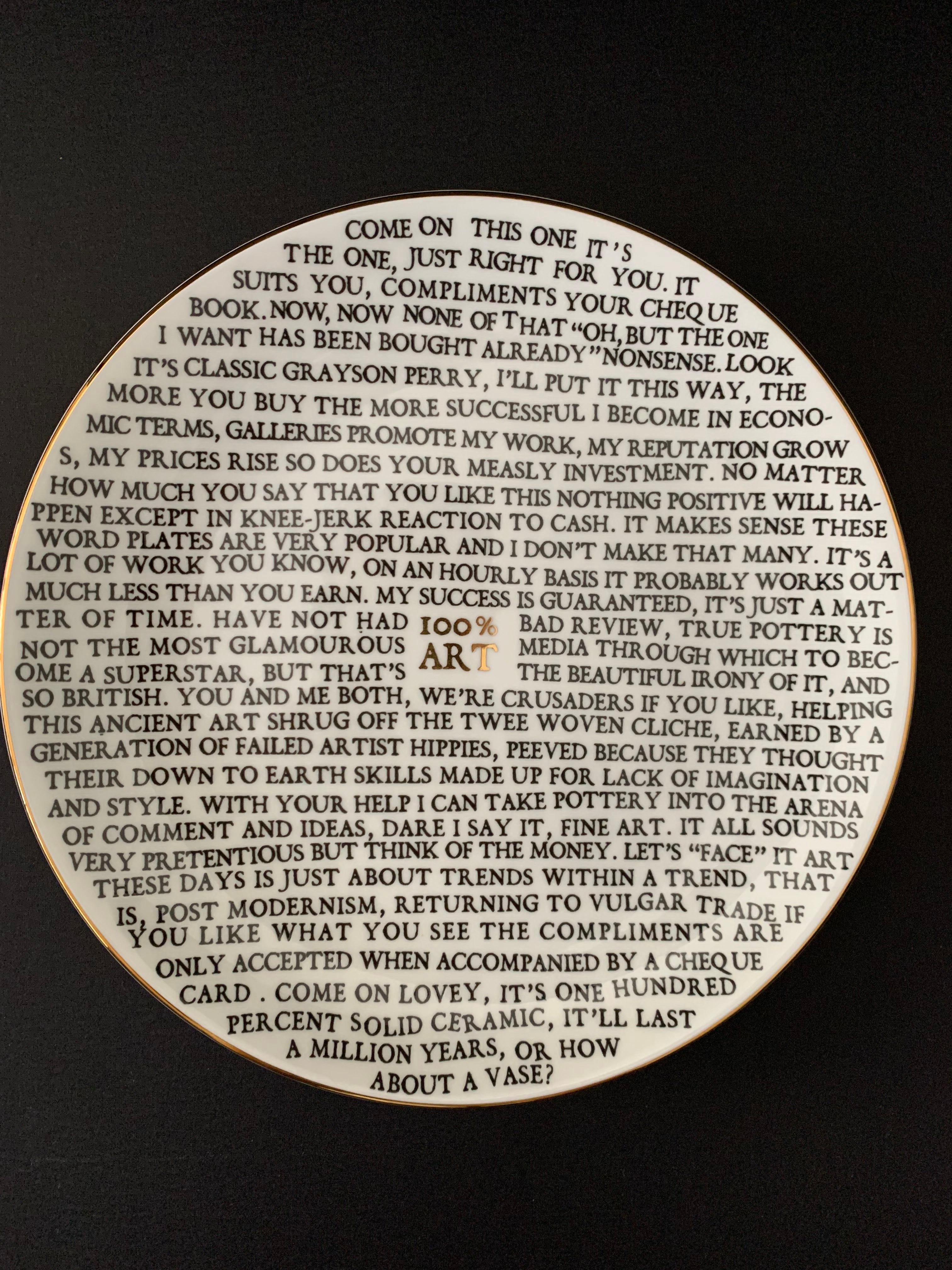Limited Edition 100% Art on Porcelain Plate - Sculpture by Grayson Perry