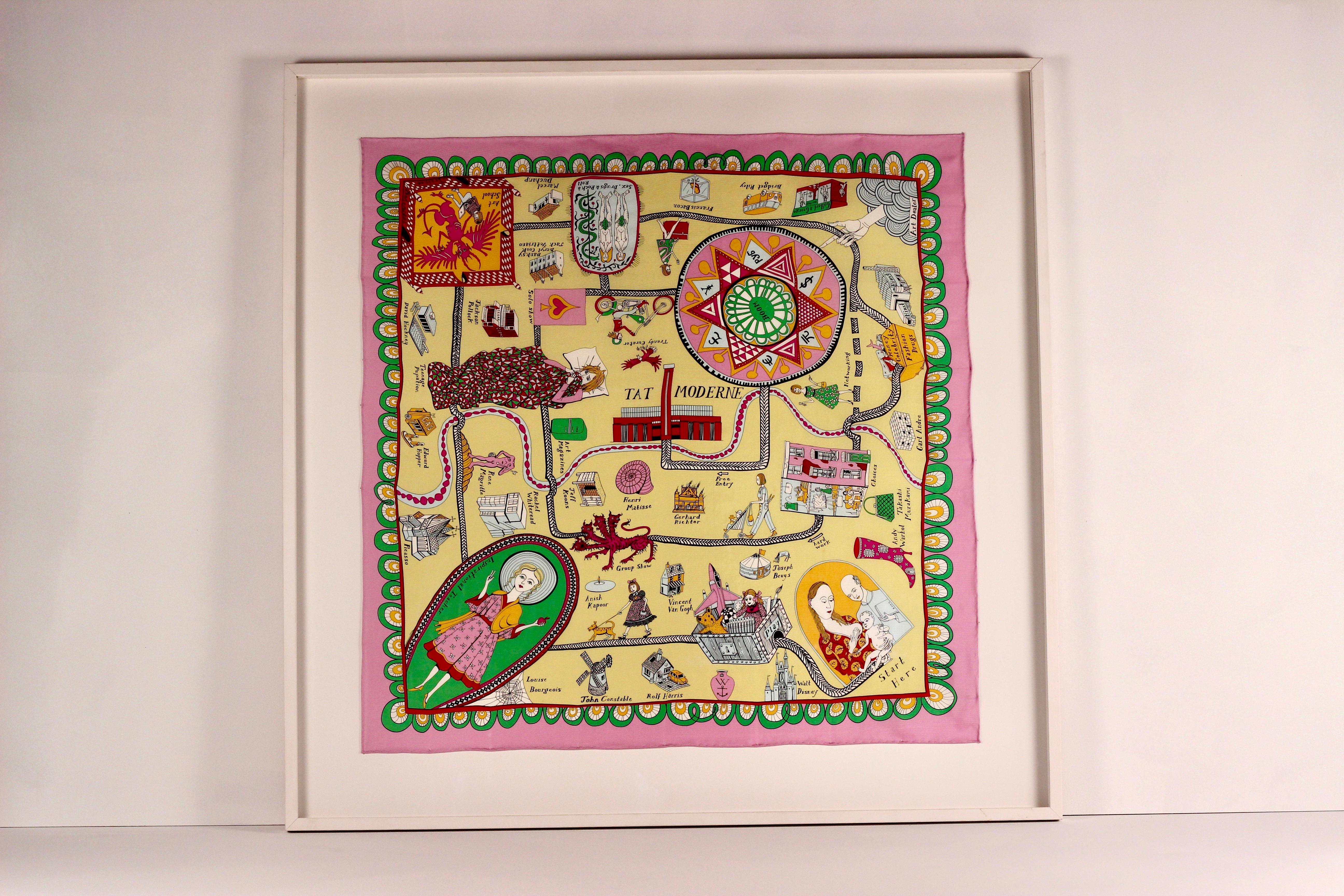 Grayson Perry framed silk scarf 2012 For Sale 4