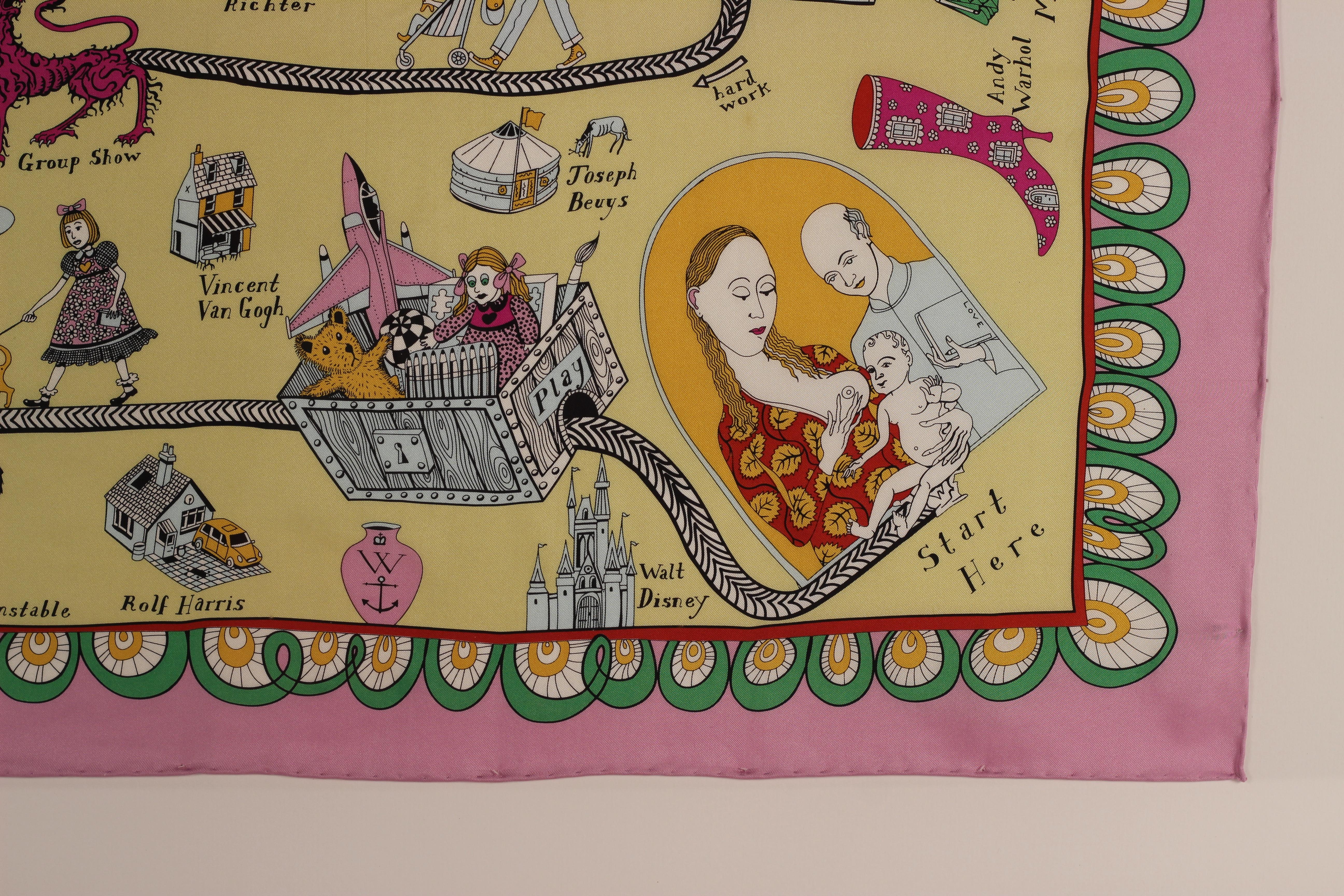 Contemporary Grayson Perry framed silk scarf 2012 For Sale
