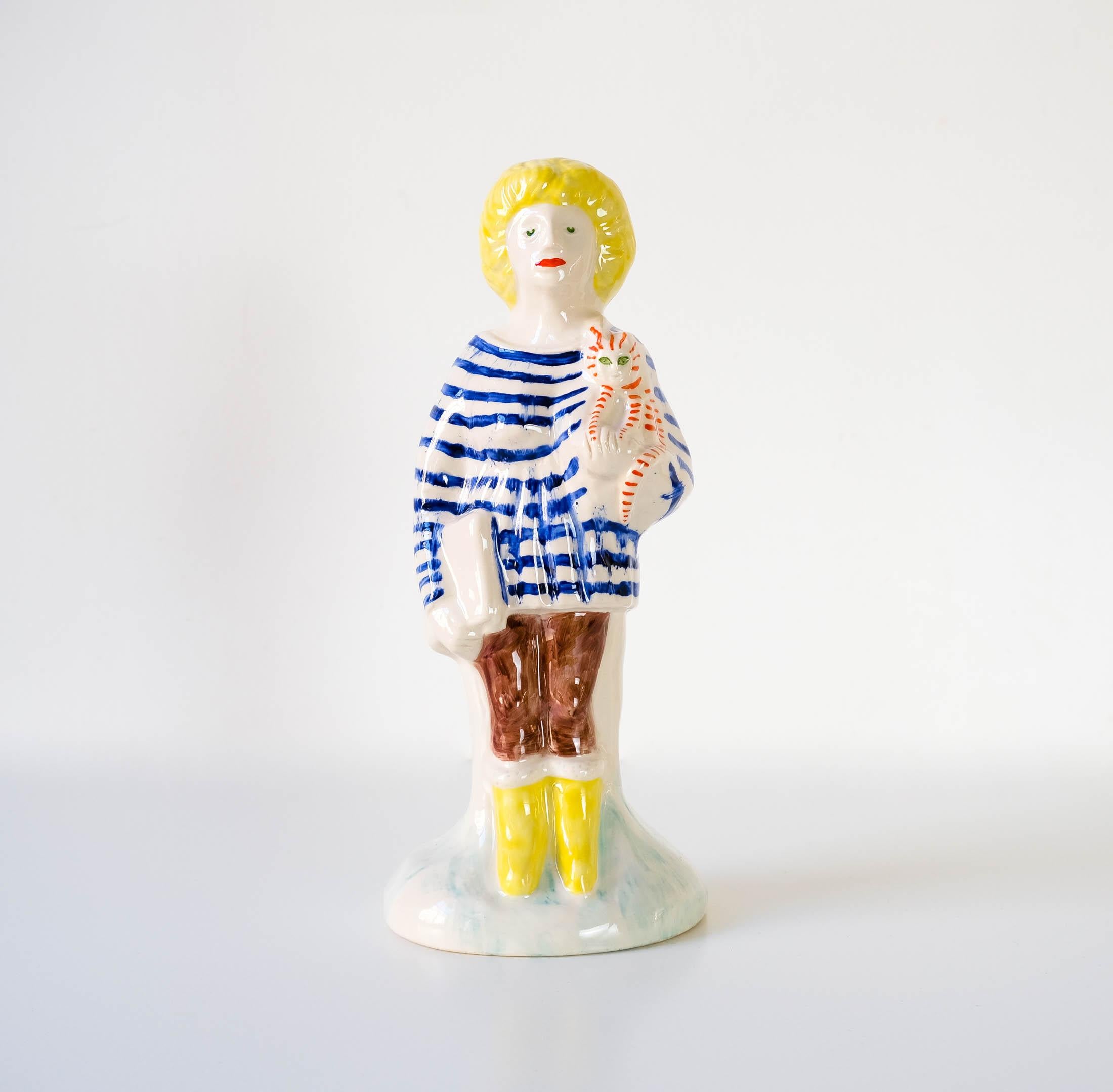 A Grayson Perry glazed ceramic hand painted Home Worker Staffordshire Figure, which is part of his 