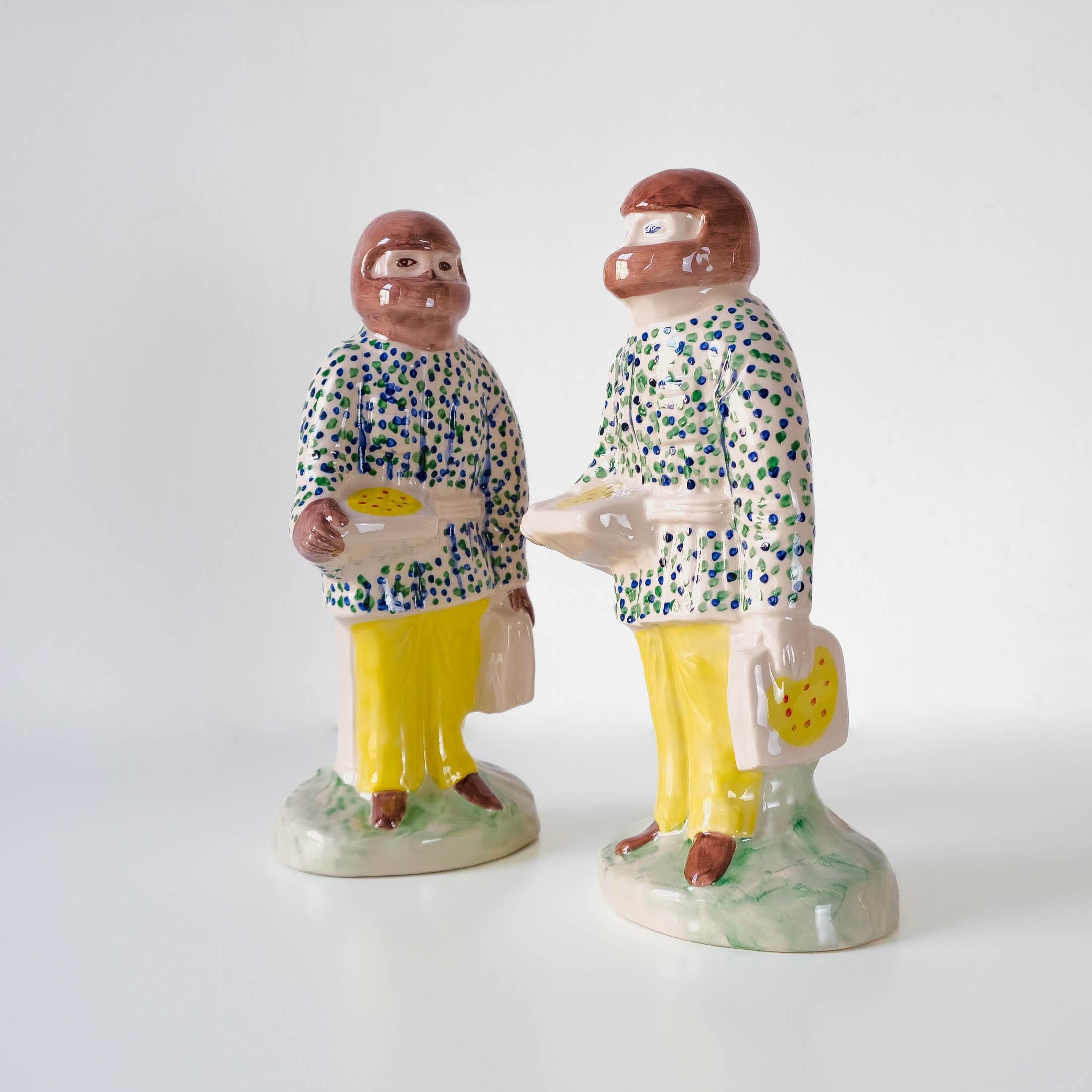 Britannique Ensemble complet de figurines de Staffordshire « Home Worker & Key Worker » (ou travailleur à domicile) de Grayson Perry en vente