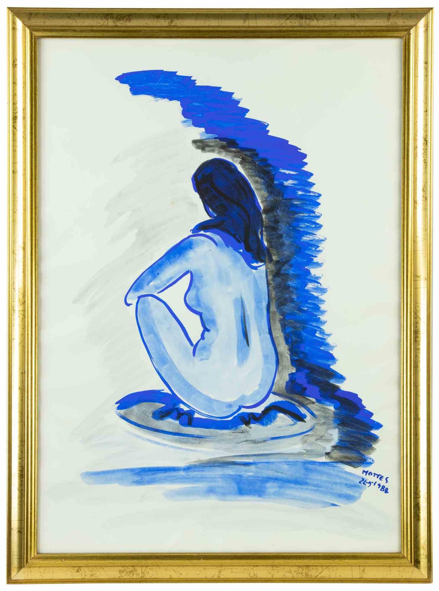 Nude from the Back is an artwork realized by Grazia Mottes in 1988.

Mixed Media on Cardboard. 

78 x 58 cm.

Handsigned and dated in the lower part.

Good conditions!