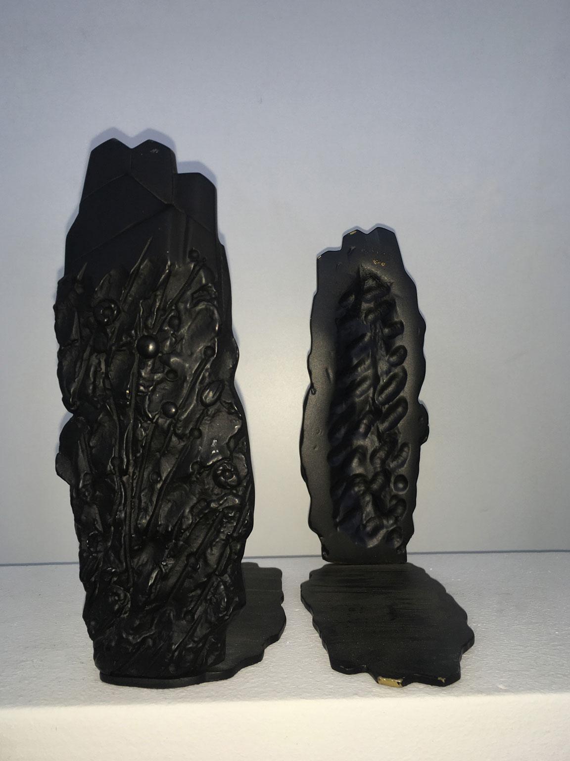 Sculpture abstraite noire post-moderne en bronze, Italie, 1980  Serre-livres Graziano Pompili en vente 13