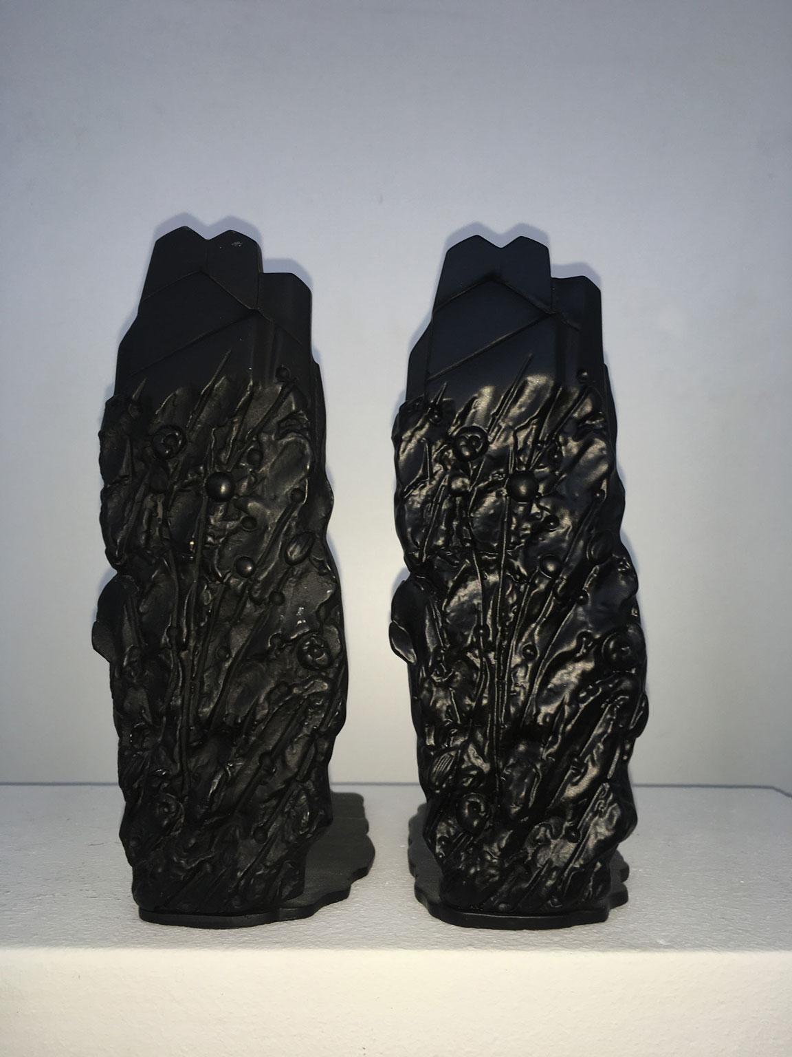 Sculpture abstraite noire post-moderne en bronze, Italie, 1980  Serre-livres Graziano Pompili en vente 2