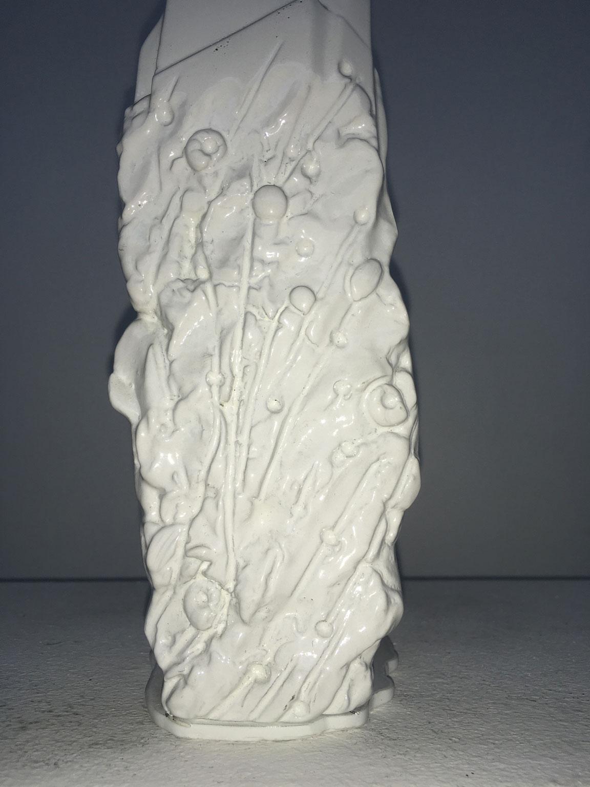White Bronze Abstract Sculpture Paesaggio con Ombra by Graziano Pompili For Sale 11