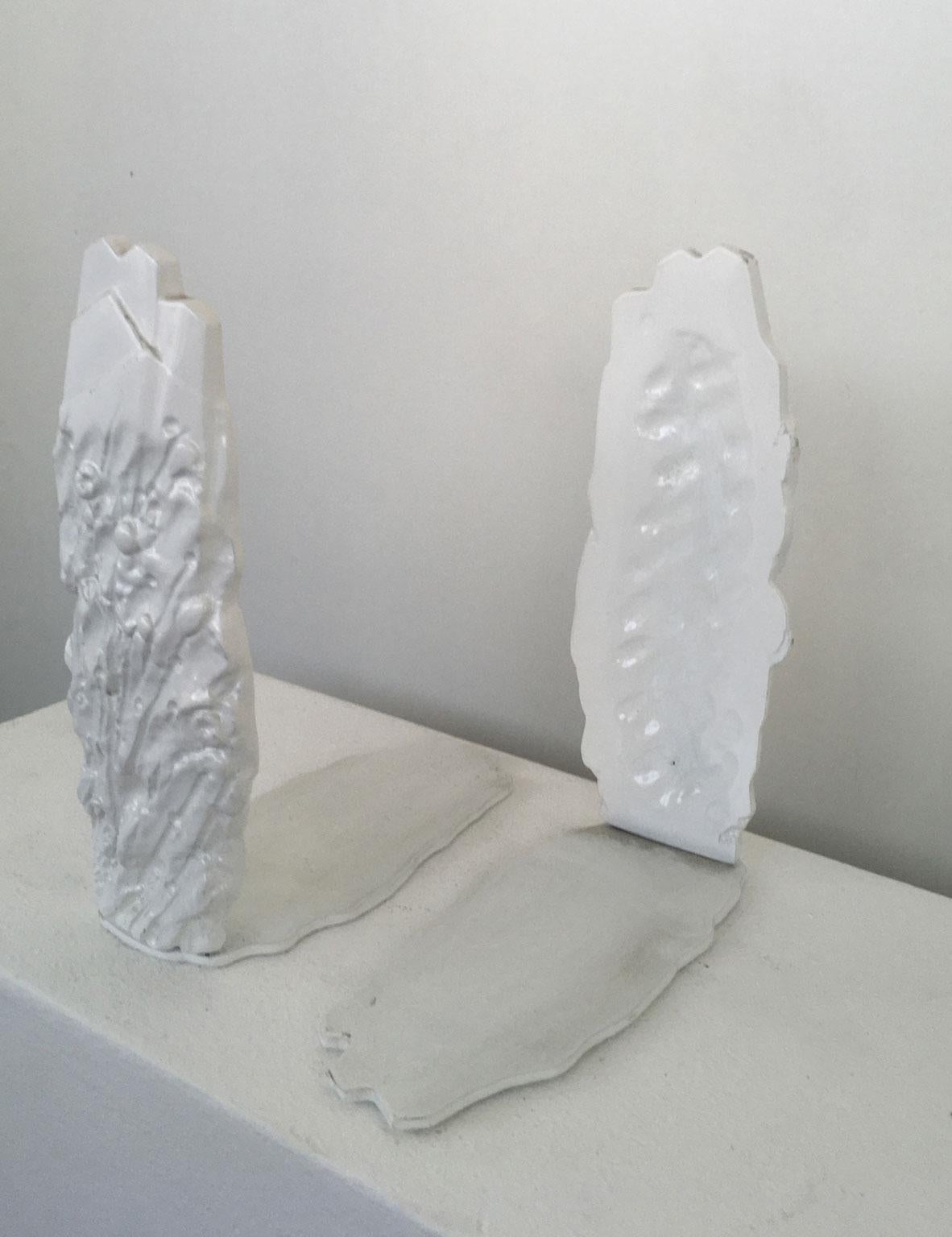 White Bronze Abstract Sculpture Paesaggio con Ombra by Graziano Pompili For Sale 3